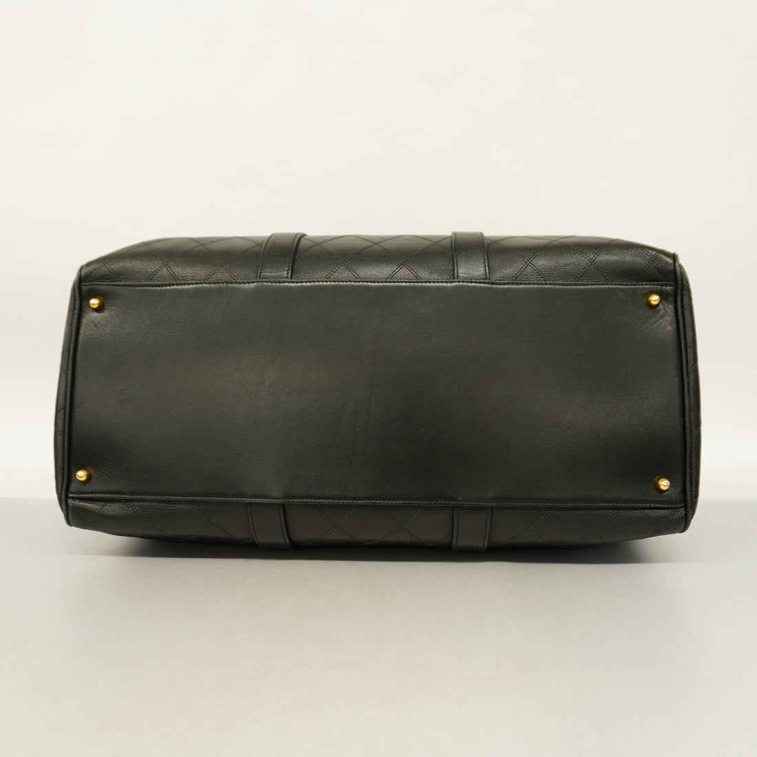 CHANEL   Bicolor Boston Bag Women,Men,Unisex Leather Boston Bag Black