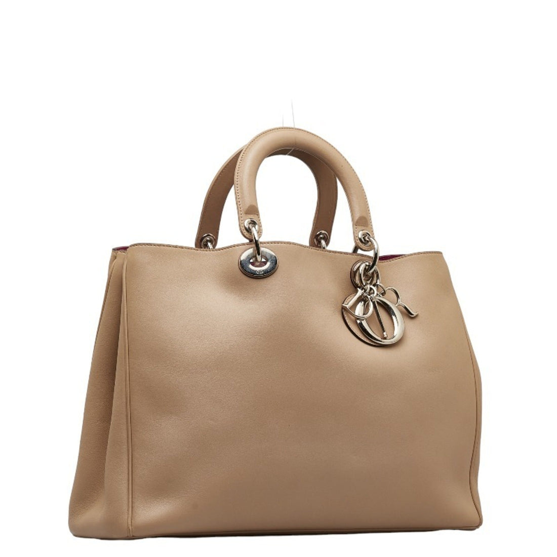 CHRISTIAN DIOR Dior Diorissimo Handbag Shoulder Bag Beige Leather Ladies