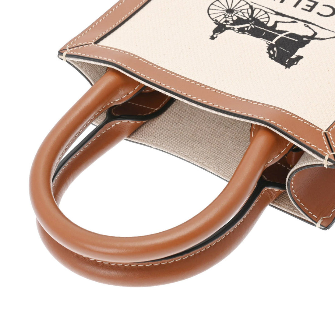 Celine Small Vertical Cover Brown 192082 Women's Canvas Leather Bag