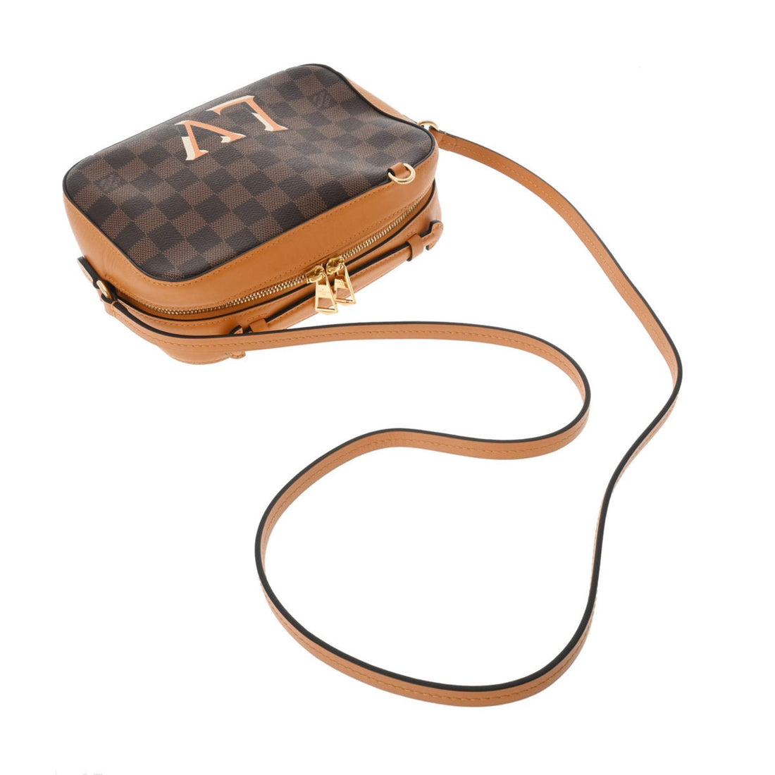 LOUIS VUITTON Damier Santa Monica Saffron N40178 Women's Canvas Shoulder Bag