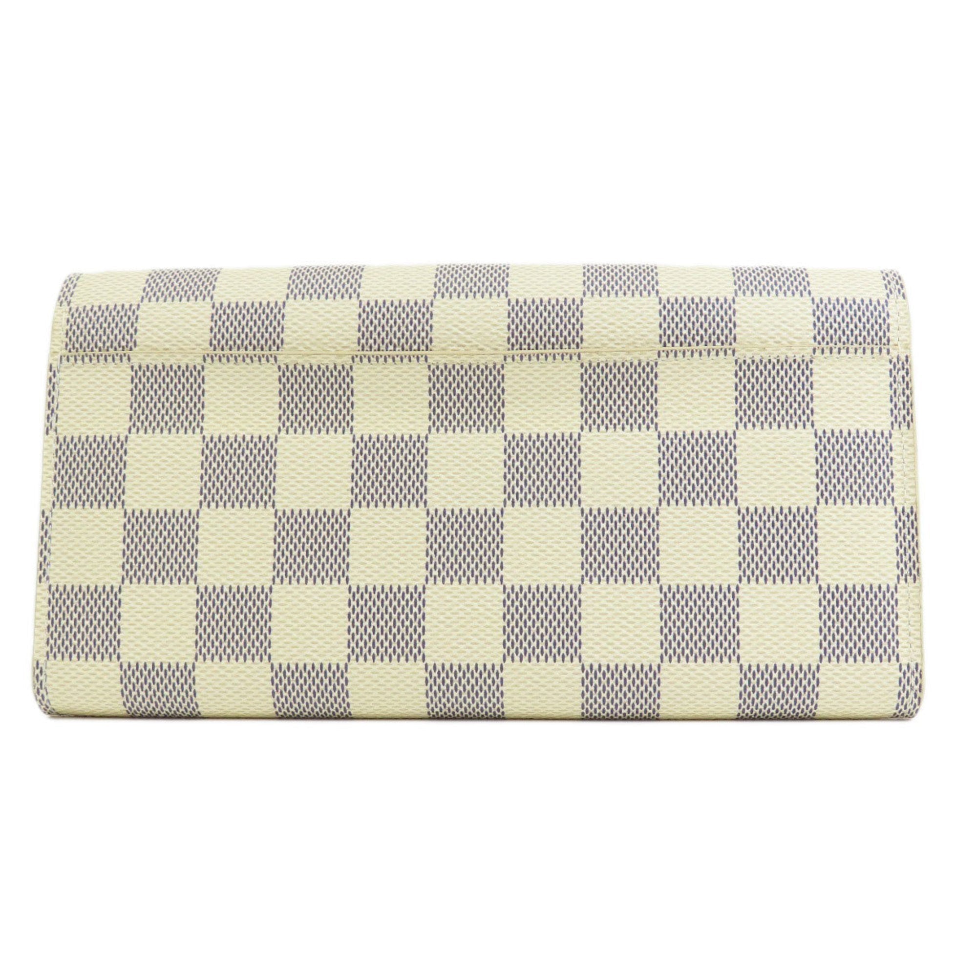 LOUIS VUITTON N63208 Portefeuille Sarah Damier Azur Long Wallet Canvas Women's