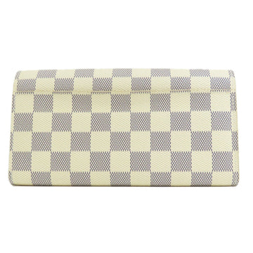 LOUIS VUITTON N63208 Portefeuille Sarah Damier Azur Long Wallet Canvas Women's