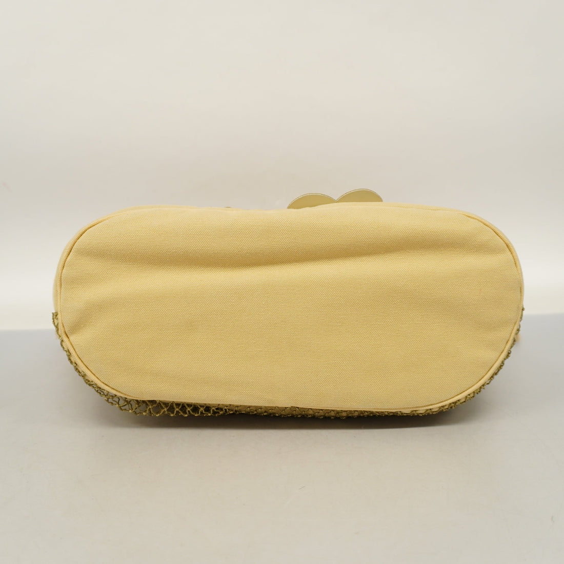 ChanelAuth  Chain Shoulder Women's Canvas Shoulder Bag Beige