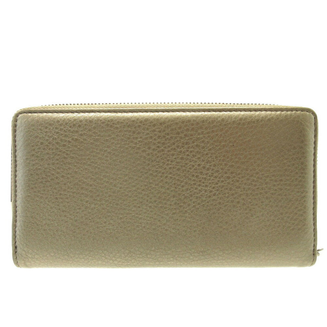 GUCCI 308004 Soho Interlocking G Leather Gunmetal Round Long Wallet