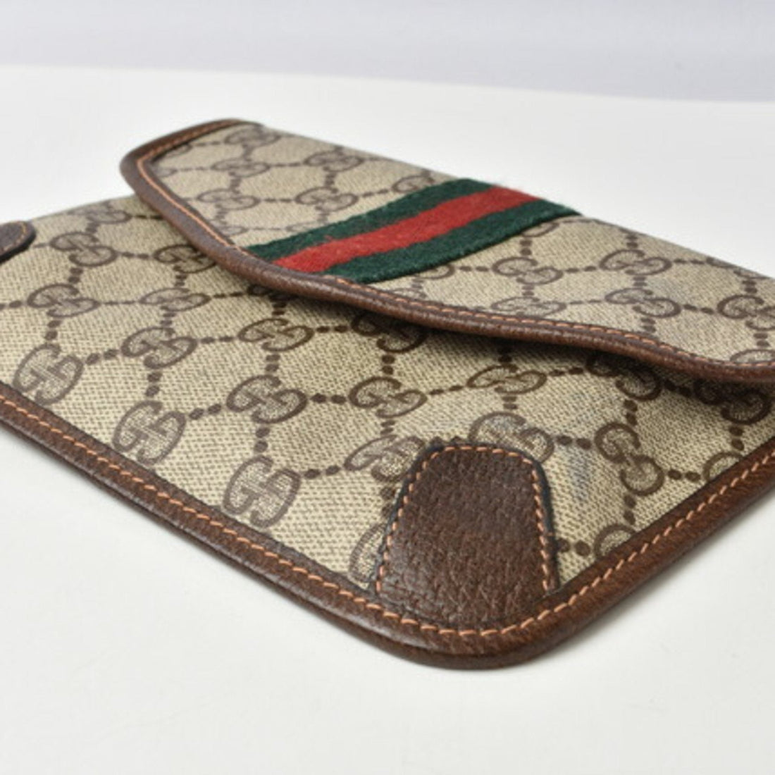 Gucci Clutch Pouch/Multi Pouch GUCCI GG Supreme Brown/Beige Webline