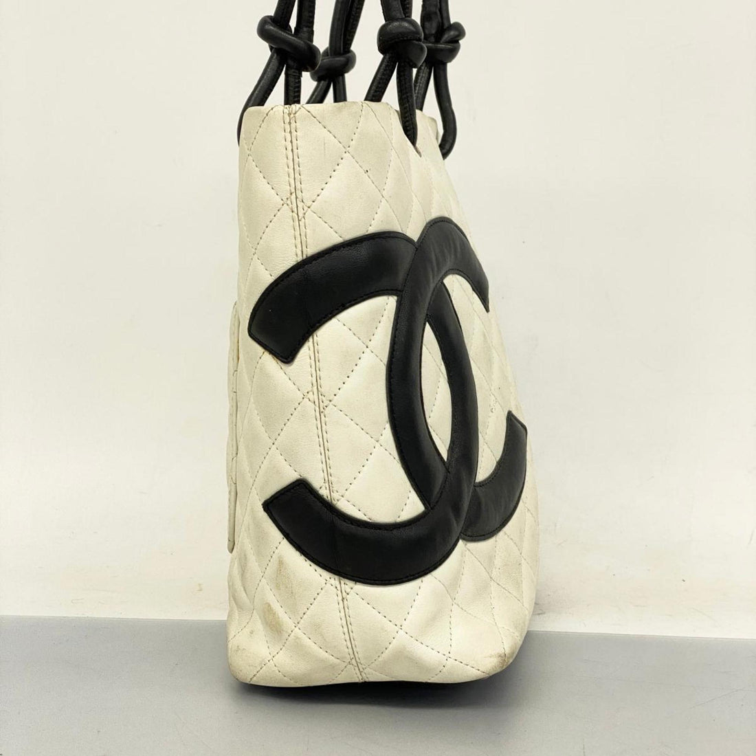 Chanel Tote Bag Cambon Lambskin White Women's