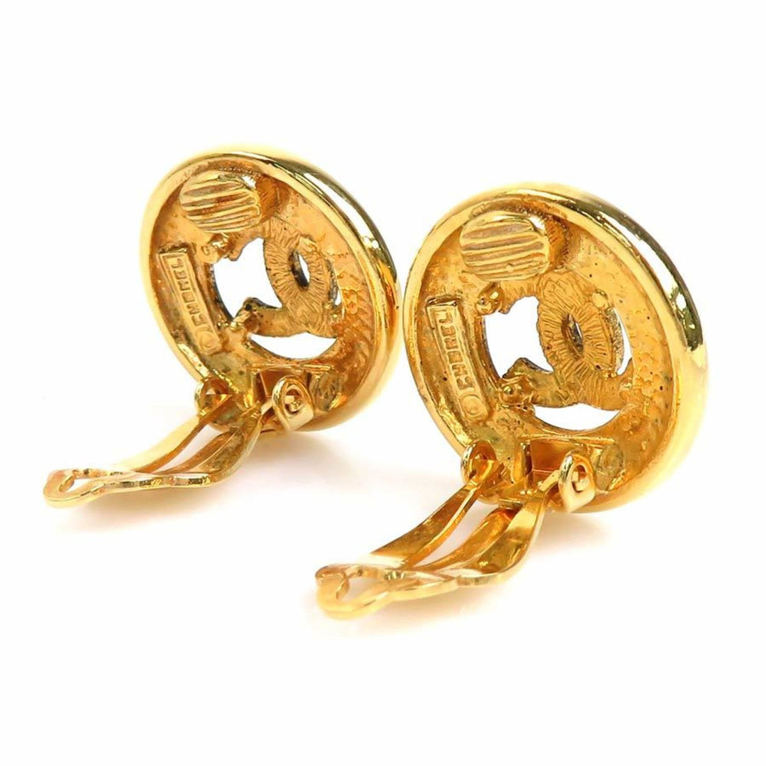 Chanel earrings here mark metal gold ladies