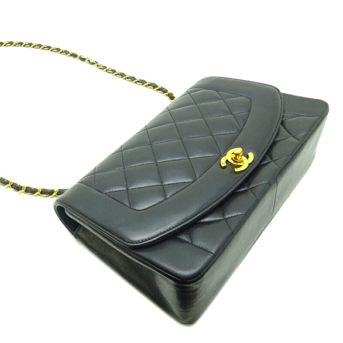 Chanel Matelasse Diana 25 Chain Shoulder Women's Bag A01165 Lambskin Noir [Black]