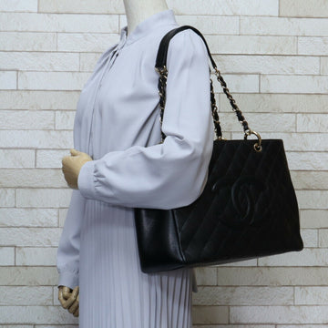 Chanel chain shoulder Bag caviar skin black ladies