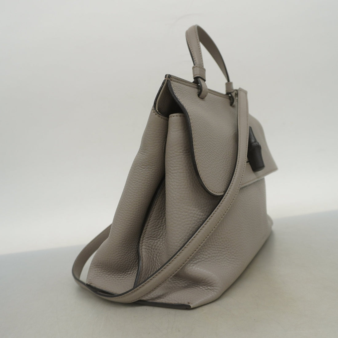 Gucci Bamboo 2way Bag 392013 Women's Leather Handbag,Shoulder Bag Grayish