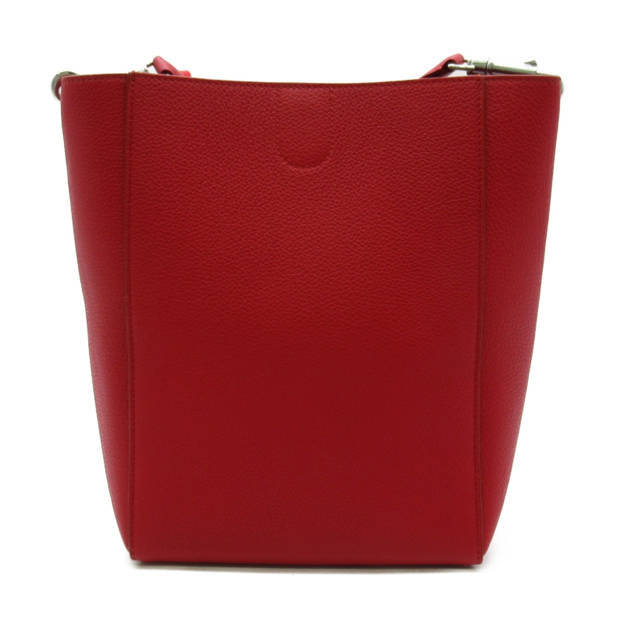 Celine Sangle Bucket Shoulder Bag Red leather