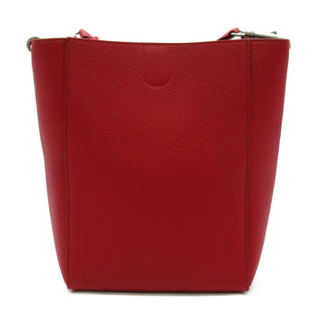 Celine Sangle Bucket Shoulder Bag Red leather