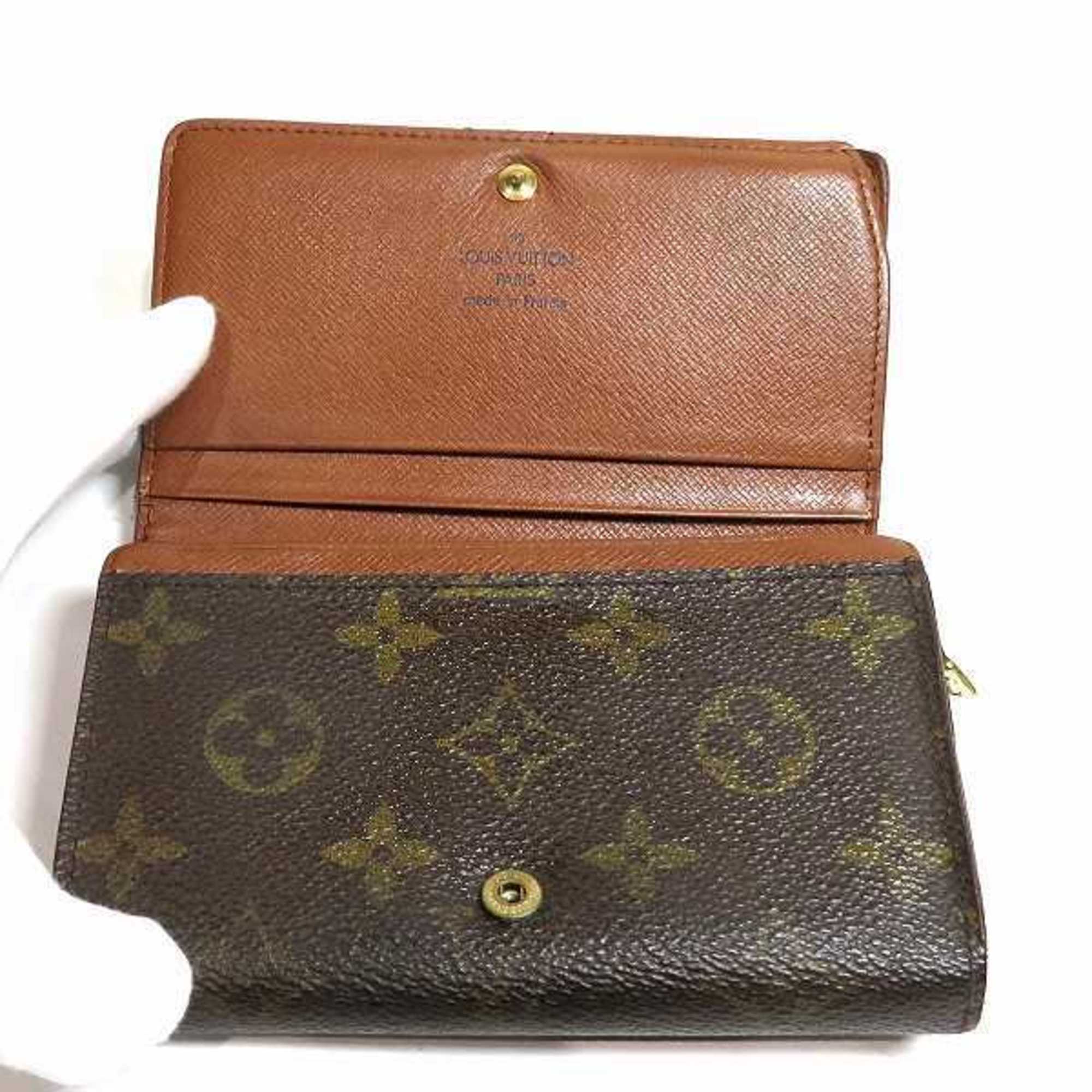 LOUIS VUITTON Monogram Portomonevier Tresor M61730 Bifold Wallet Unisex