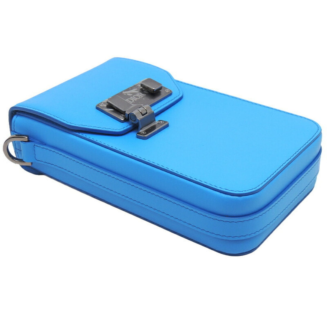 CHRISTIAN DIOR Dior Phone Pouch Women's Shoulder Bag Leather Blue