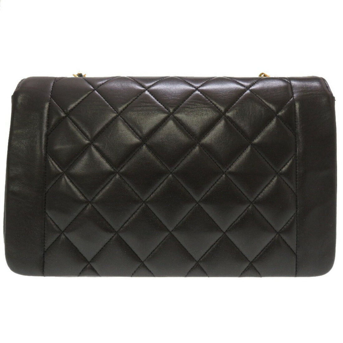 Chanel Diana 25 Matelasse No. 4 Lambskin Black Gold Chain Shoulder Bag Coco Mark