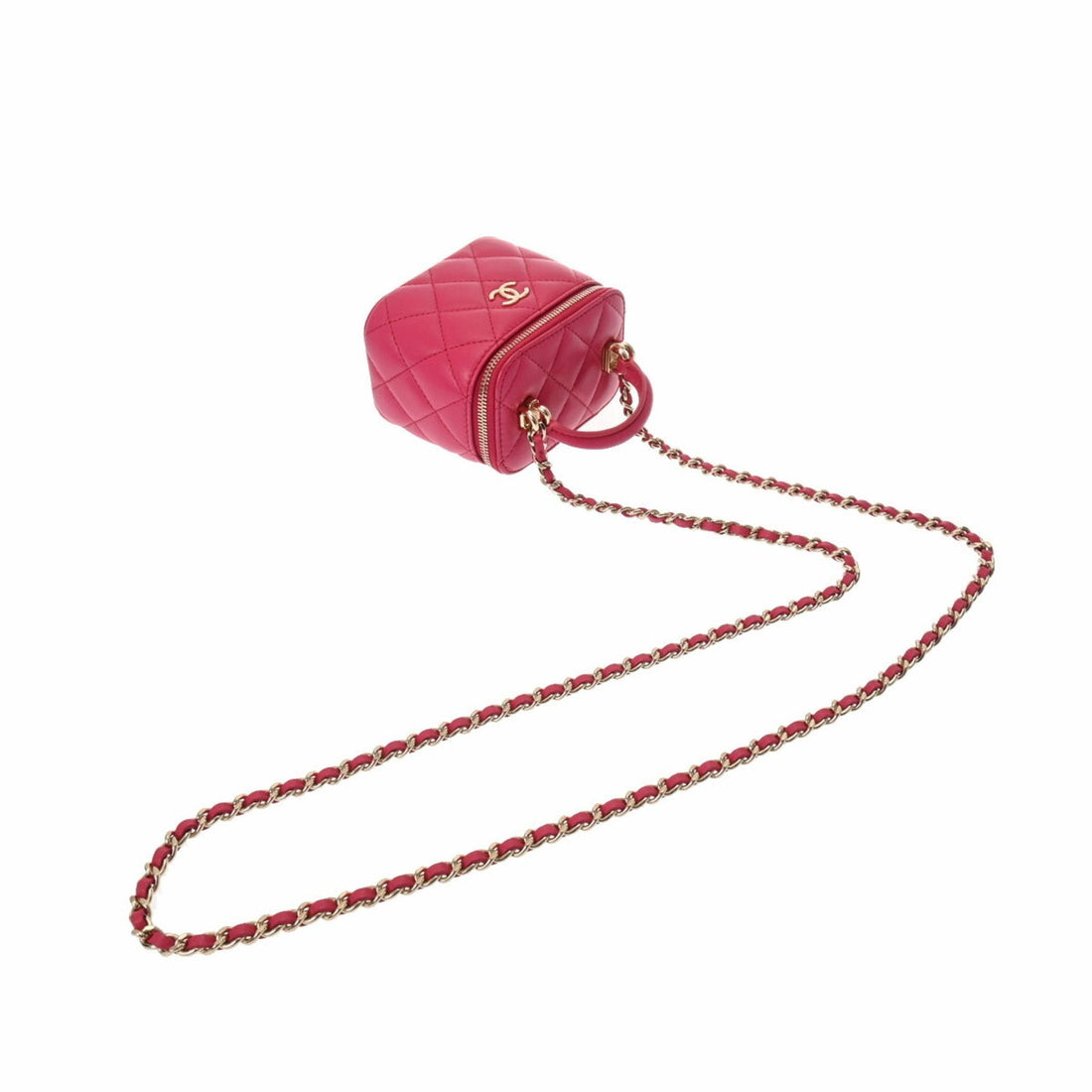 Chanel Matelasse Small Vanity Chain Shoulder Pink Champagne AP2198 Women's Lambskin Bag
