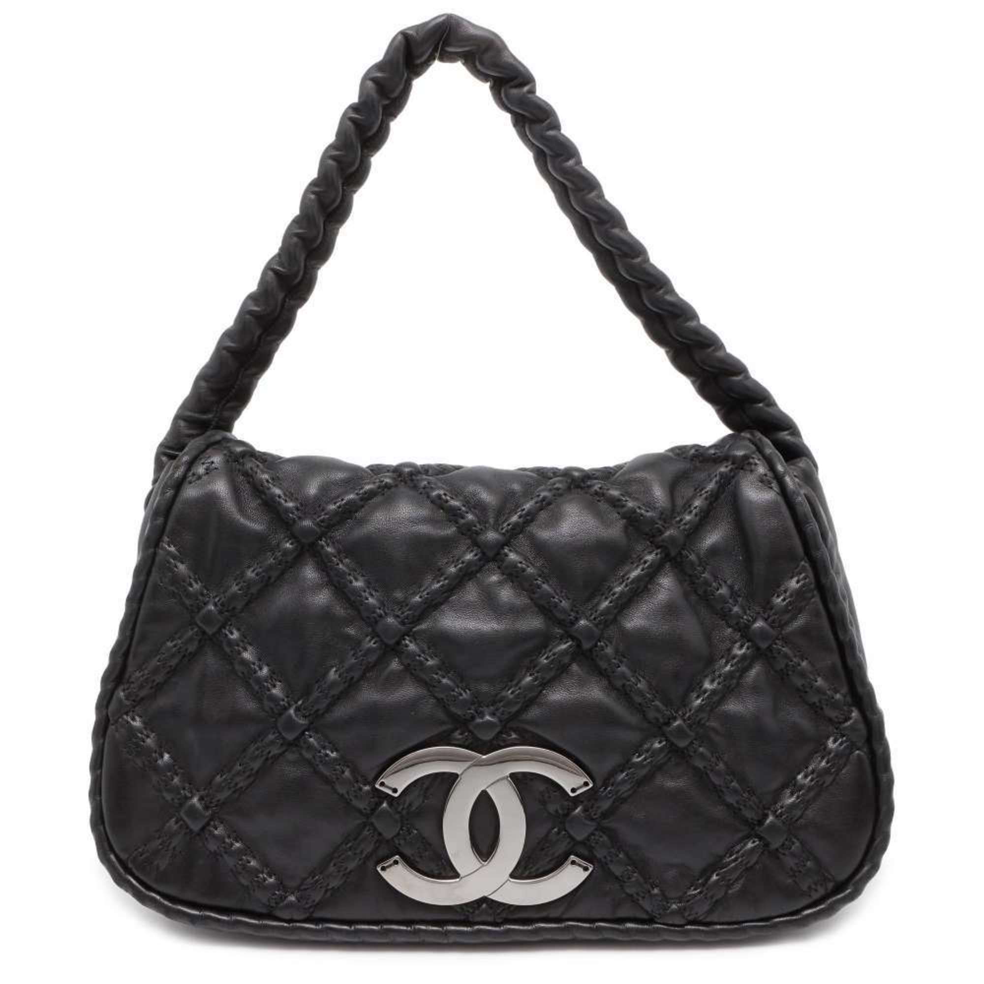 Chanel Shoulder Bag Matelasse Coco Mark Lambskin A36450 CHANEL Hand Black
