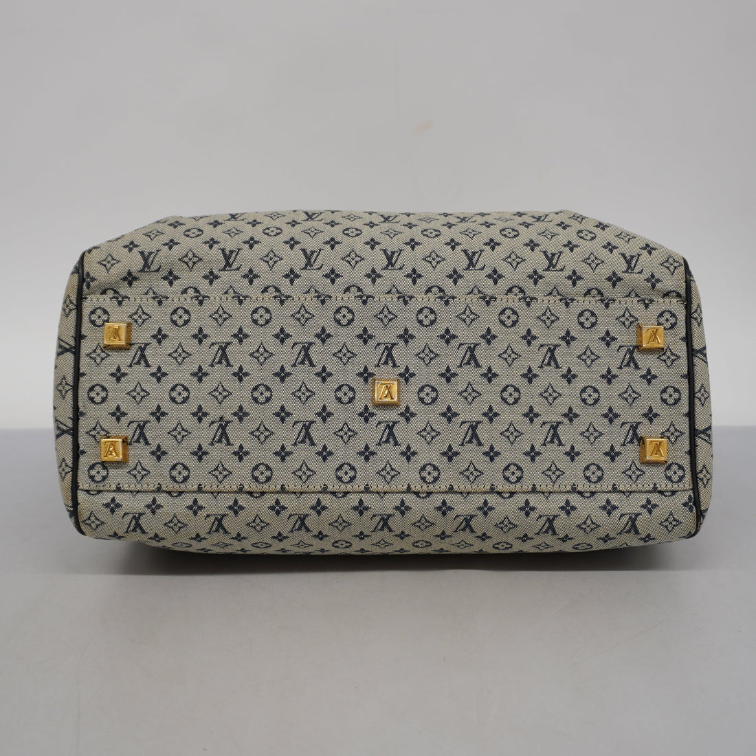 LOUIS VUITTONAuth Monogram Mini Josephine GM M92211 Handbag Blue