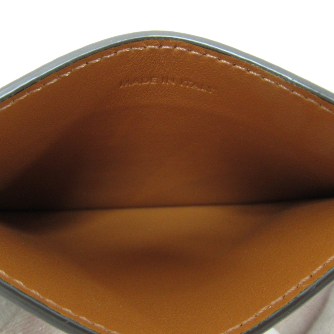 Celine Card Case Brown dark brown /Camel leather PVC coated canvas