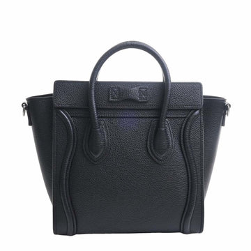 Celine Leather Luggage Nano Shopper Handbag Black Ladies