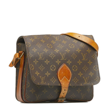 LOUIS VUITTON Monogram Cartesier GM Shoulder Bag M51252 Brown PVC Leather Women's
