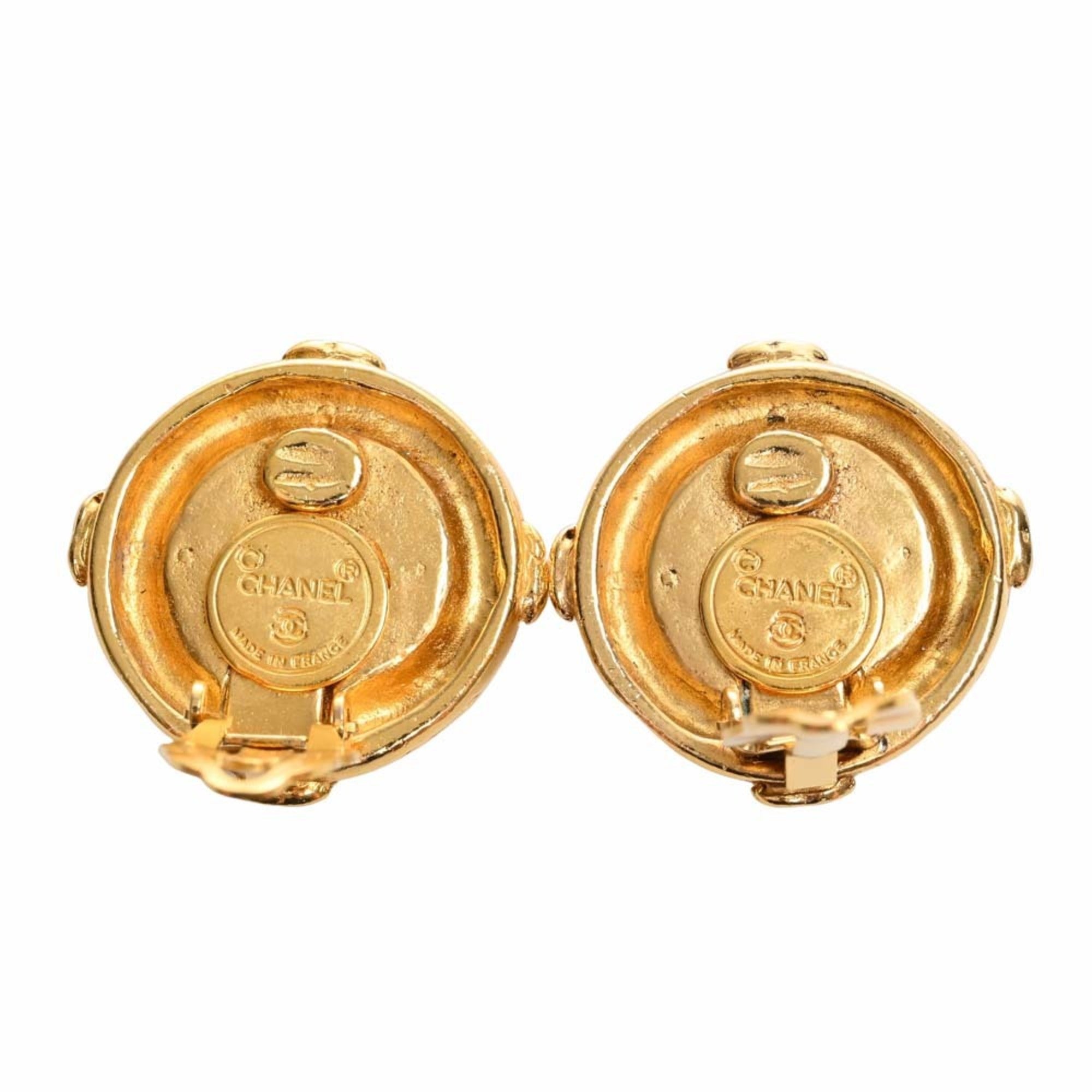Chanel Cocomark earrings gold ladies