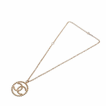Chanel Cocomark Circle Necklace Gold Women's