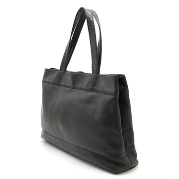 Chanel Caviar Skin Coco Mark Tote Bag Shoulder Leather Black