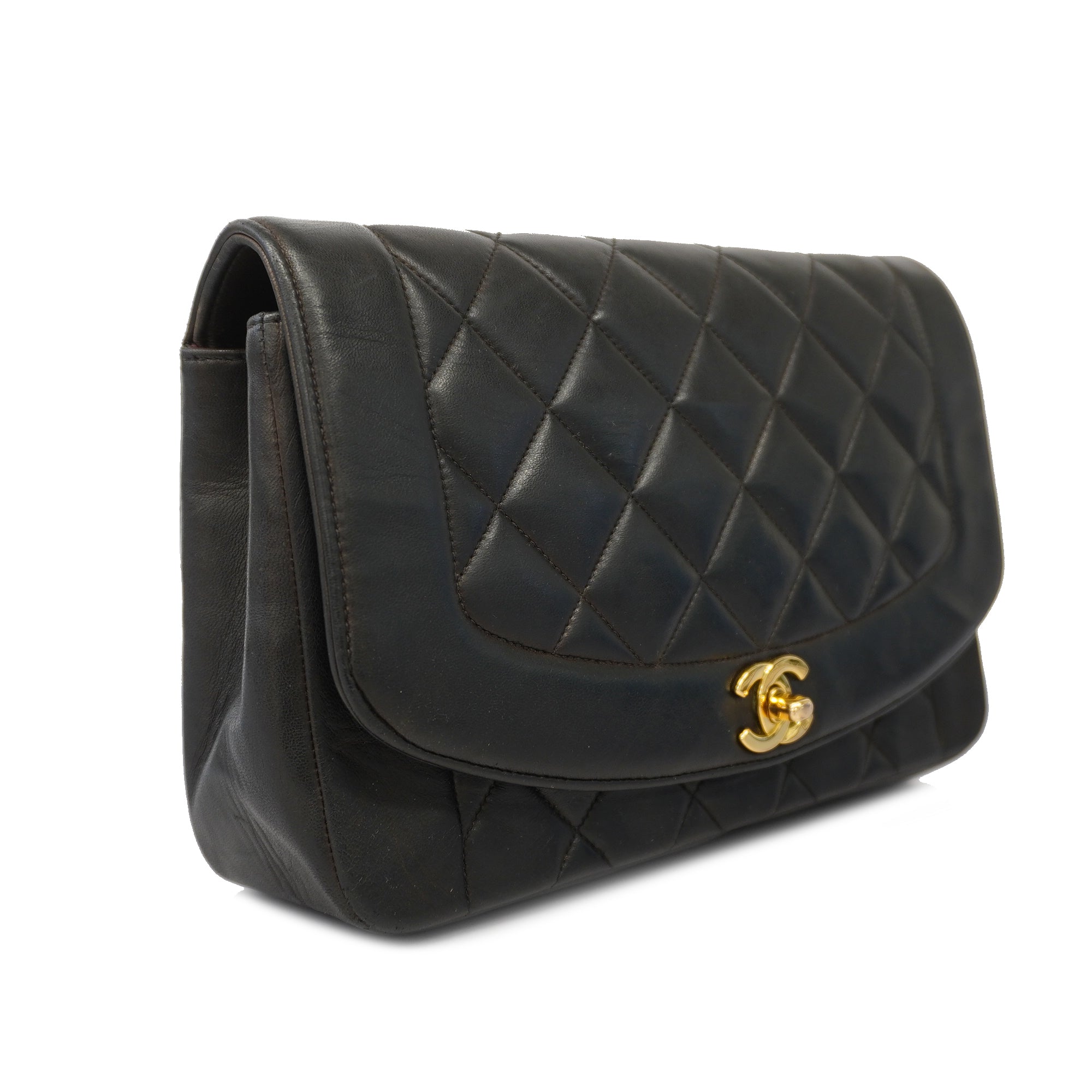 Chanel Matelasse Diana Flap Single Chain Lambskin Diana Flap Single Chain W