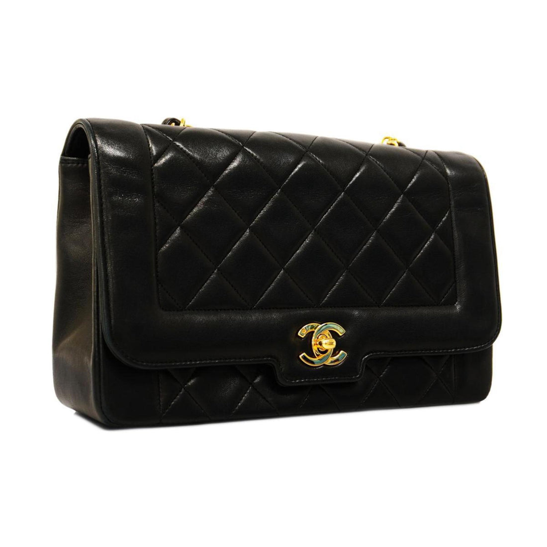 Chanel Shoulder Bag Matelasse Chain Lambskin Black Women's