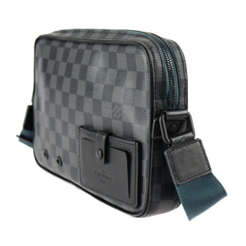 LOUIS VUITTON Alpha Messenger Shoulder Bag N40188 Damier Graphite Canvas Leather Black