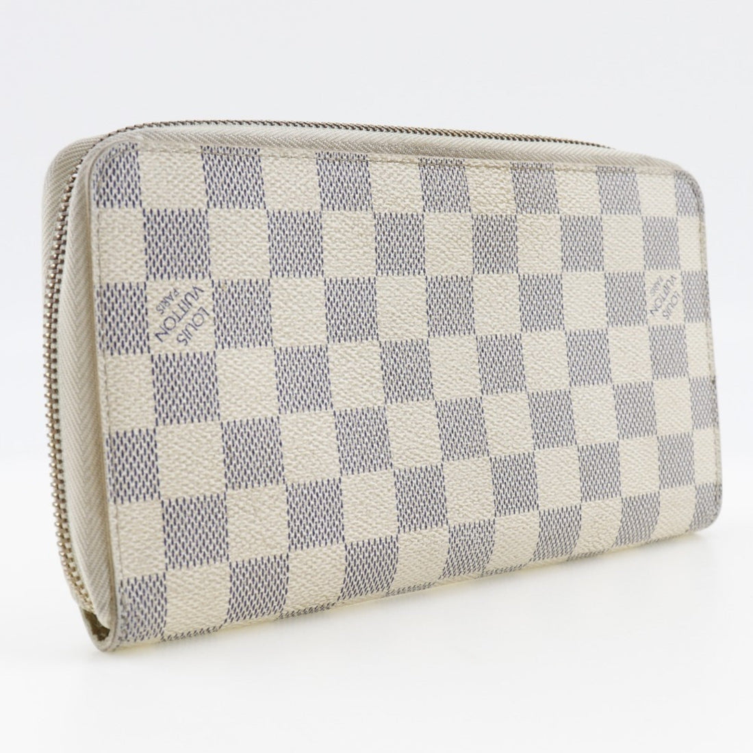 LOUIS VUITTON Zippy Organizer Long Wallet N60012 Damier Azur Canvas France Year 2008 White VI1088 Zipper Unisex