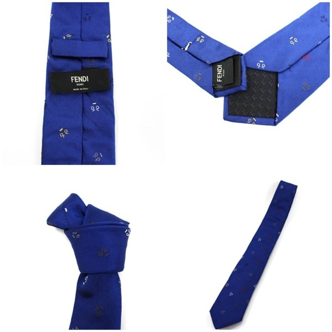 FENDI Silk Necktie Narrow Tie  Men's