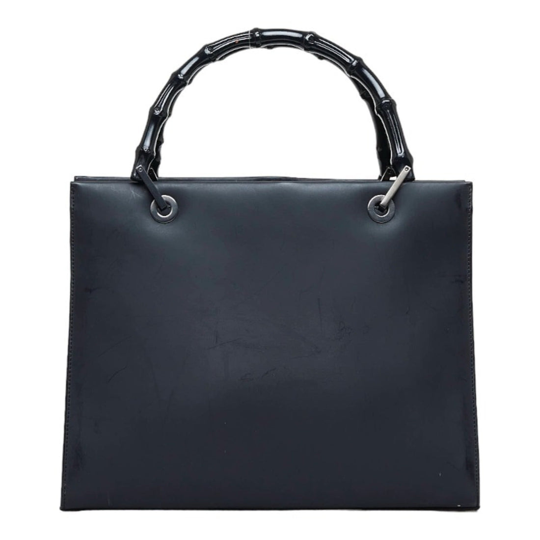 GUCCI Bamboo Handbag Tote Bag 0021016 Black Leather Ladies
