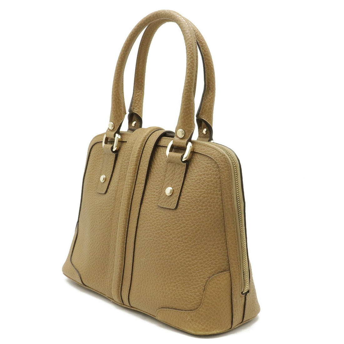 Gucci G Handbag Tote Bag Embossed Leather Camel 145822