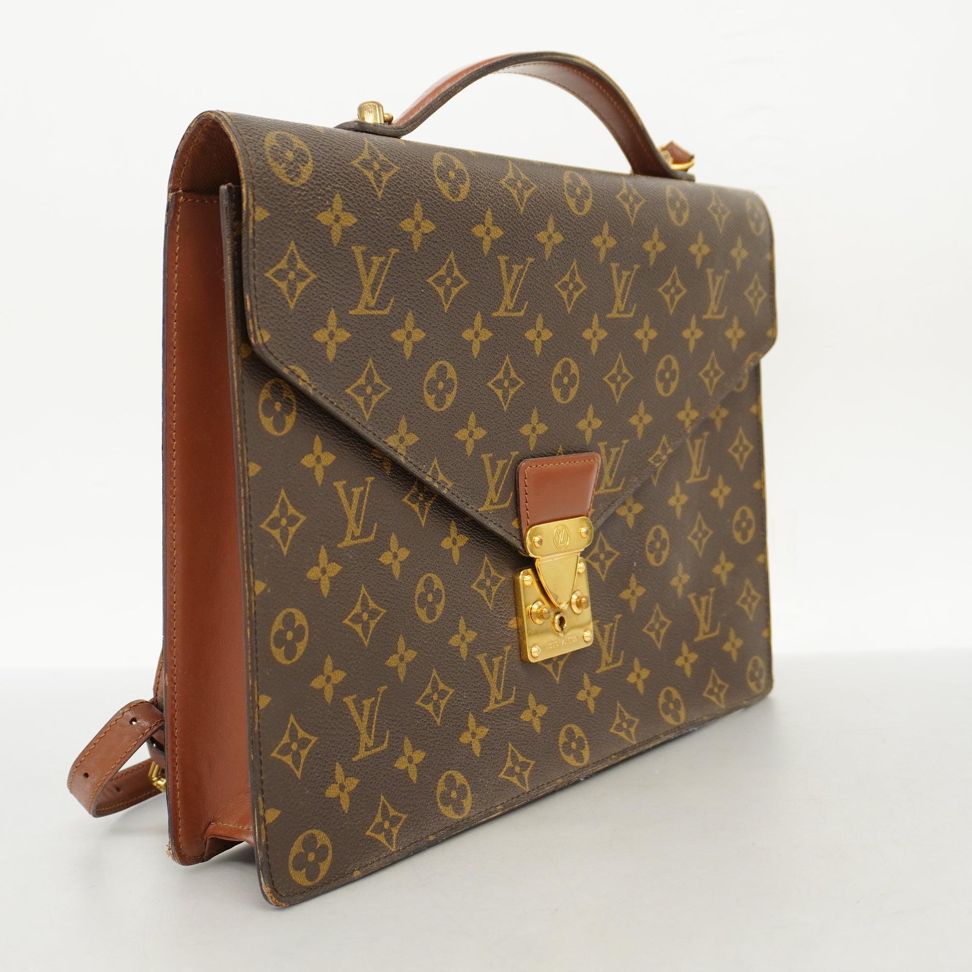 LOUIS VUITTONAuth Monogram Business Bag Porte De Cuman Bandouliere M53338 Men's