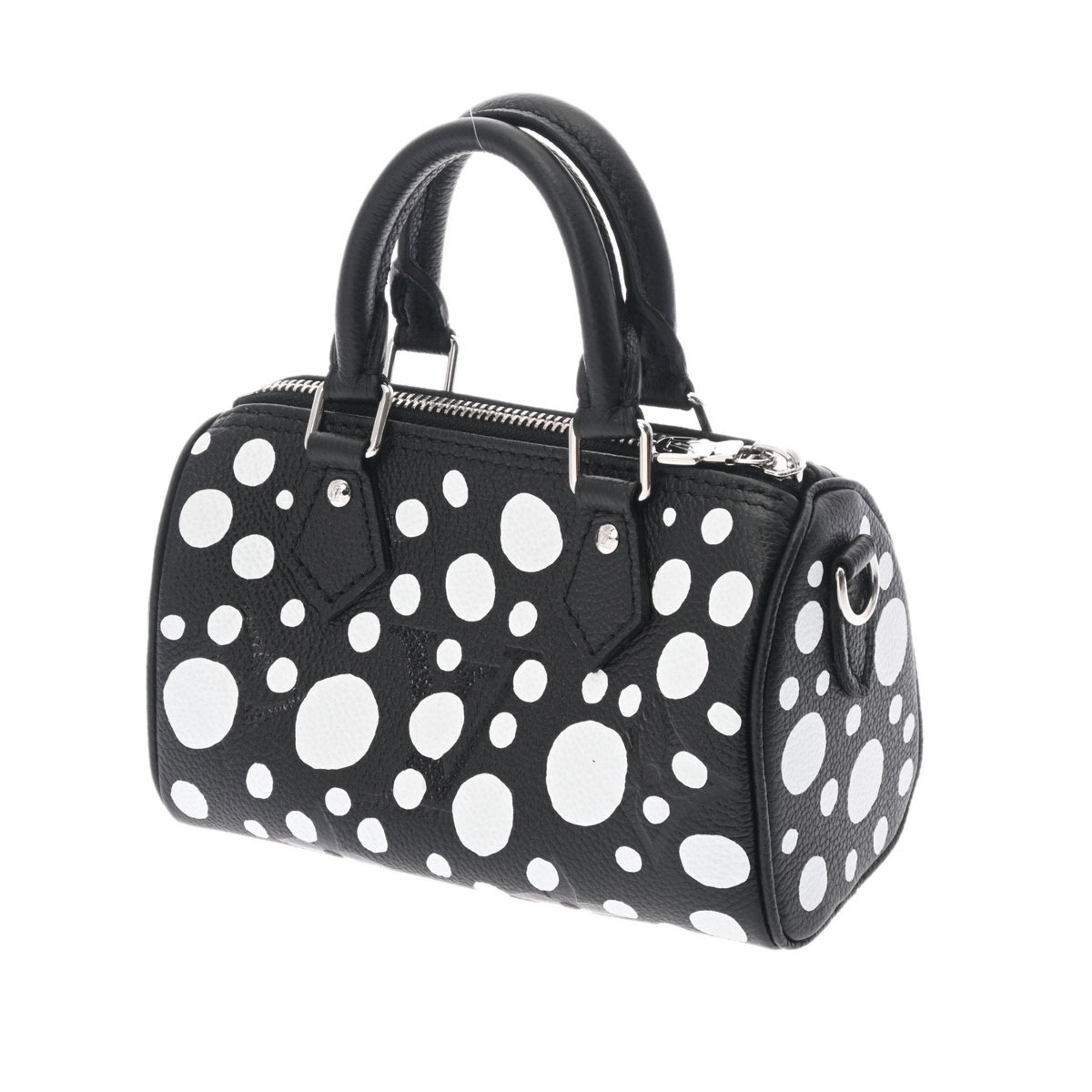 LOUIS VUITTON Monogram Nano Speedy Yayoi Kusama Collaboration Black White M81456 Women's Implant [Dot] Shoulder Bag