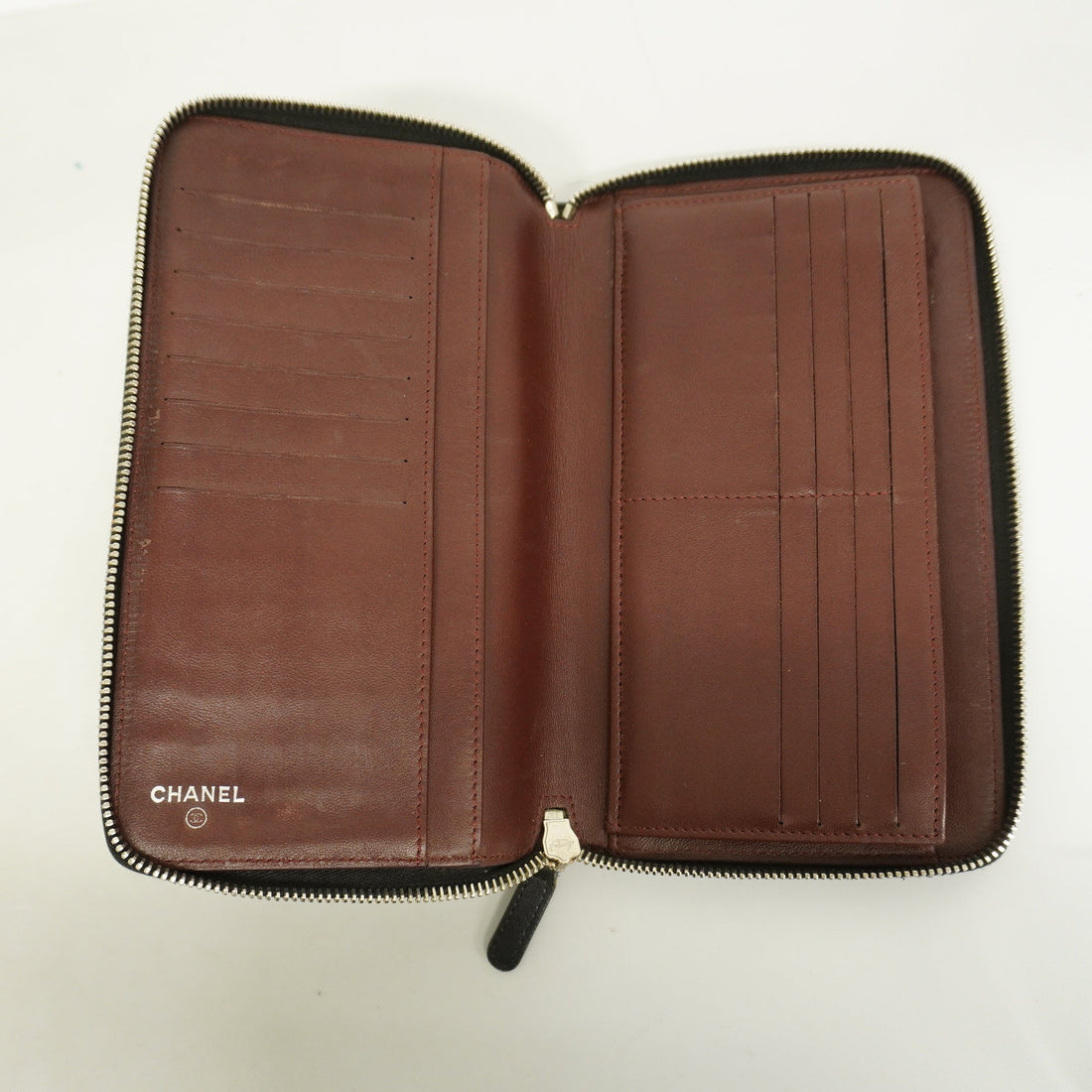 ChanelAuth  Matelasse Silver Metal Fittings Women's Lambskin Long Wallet