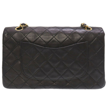 Chanel Matelasse 25 Lambskin Black 0 Series W Flap Gold Chain Shoulder Bag Double Lid