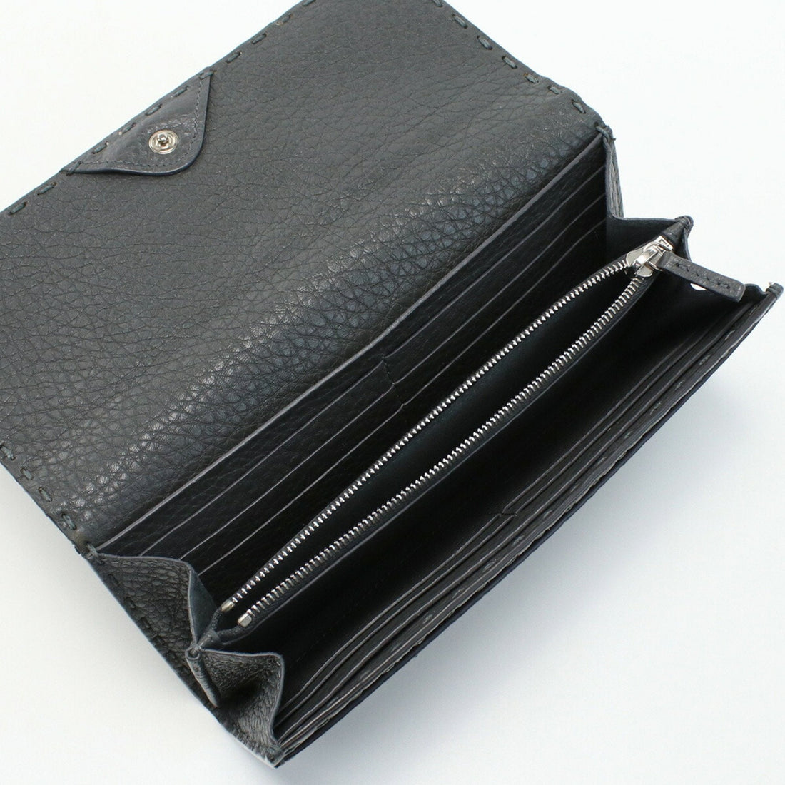 FENDI Selleria 8M0384 SER Long Wallet Fold Leather Women's