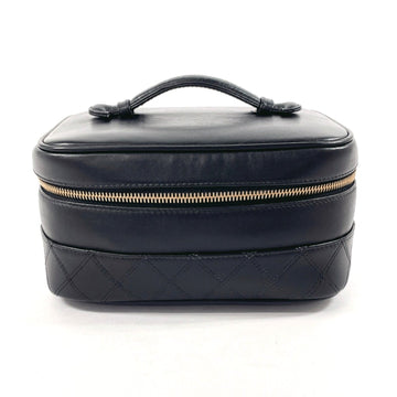 CHANEL Vanity Bicolor Handbag, Lambskin, Black, Women's