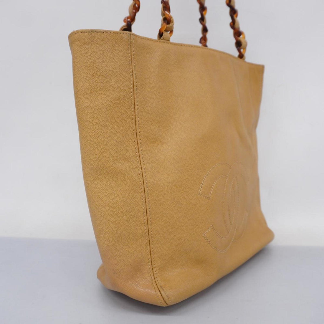 Chanel tote bag caviar skin beige ladies