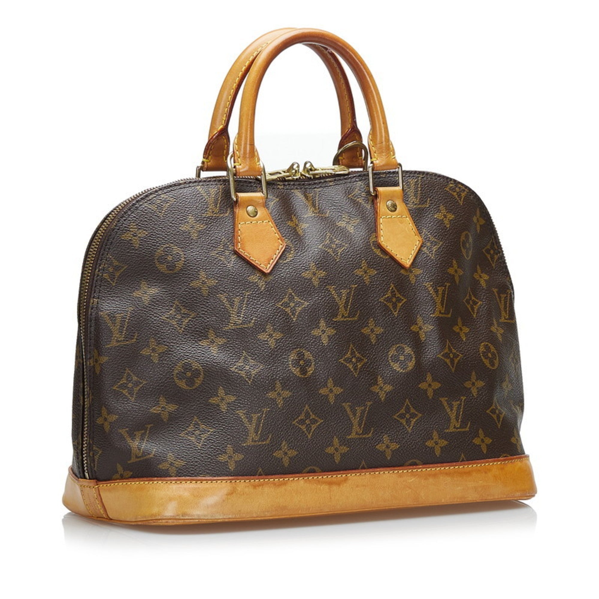 LOUIS VUITTON Monogram Alma PM Handbag M51130 Brown PVC Leather Ladies