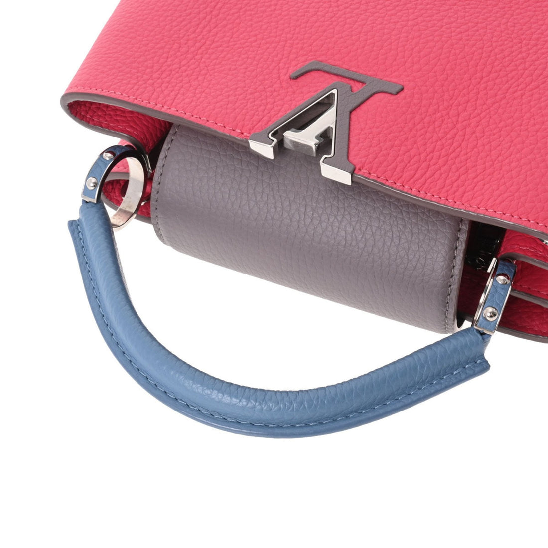 LOUIS VUITTON Capucines BB Fuchsia Ciel M52990 Ladies Canvas Leather Handbag