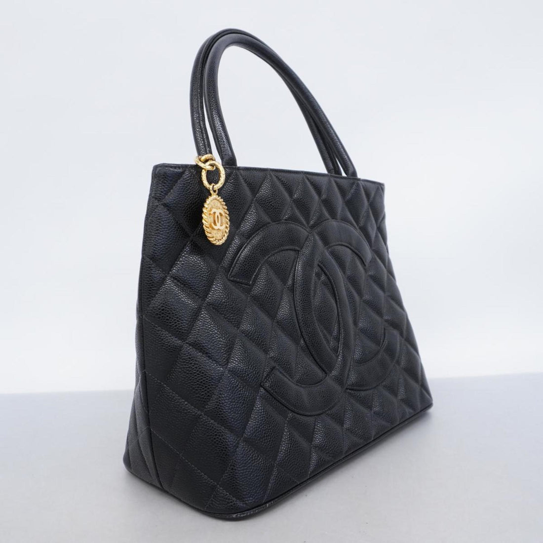 Chanel Tote Bag Reproduction Caviar Skin Black Women's