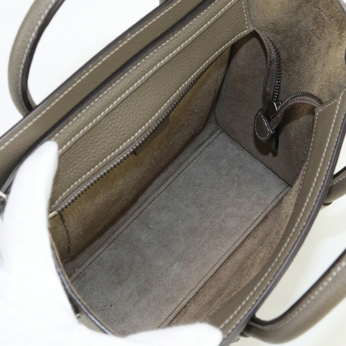 Celine Luggage Nano 18924 3DRU 09SO Handbag Calfskin Women's