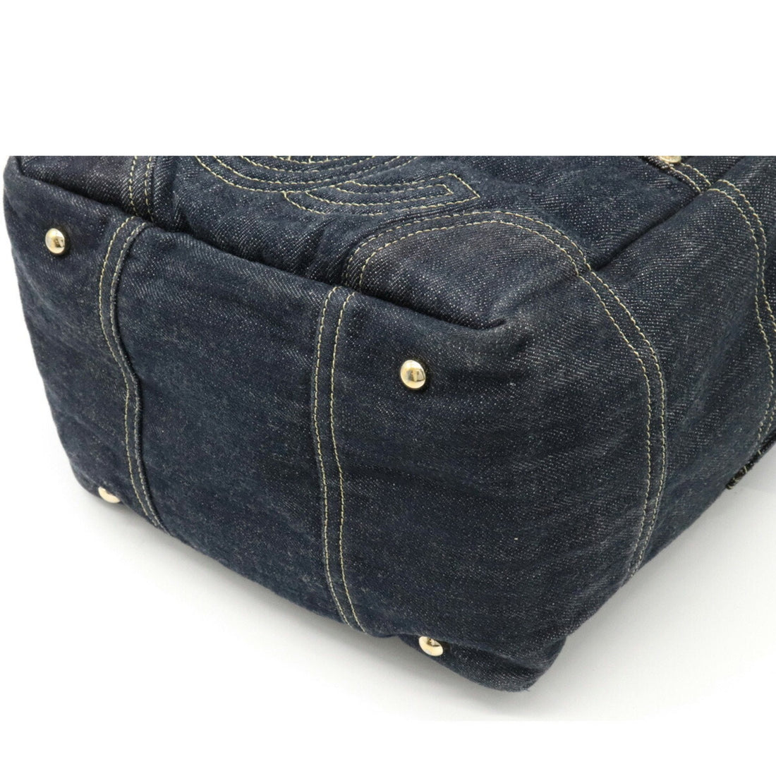 Chanel sparkling here mark tote bag handbag indigo blue dark A31984