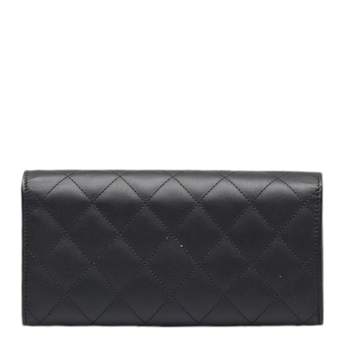 Chanel Cambon Line Coco Mark Long Wallet Black Pink Lambskin Ladies