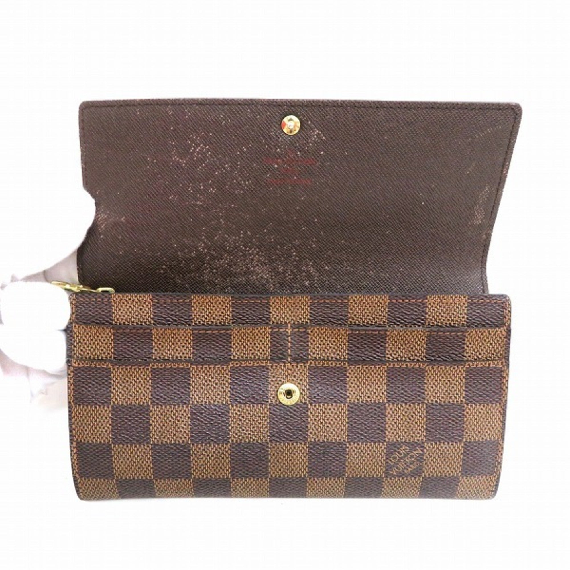 LOUIS VUITTON Damier Portefeuille Sarah N61734 Long Wallet Unisex
