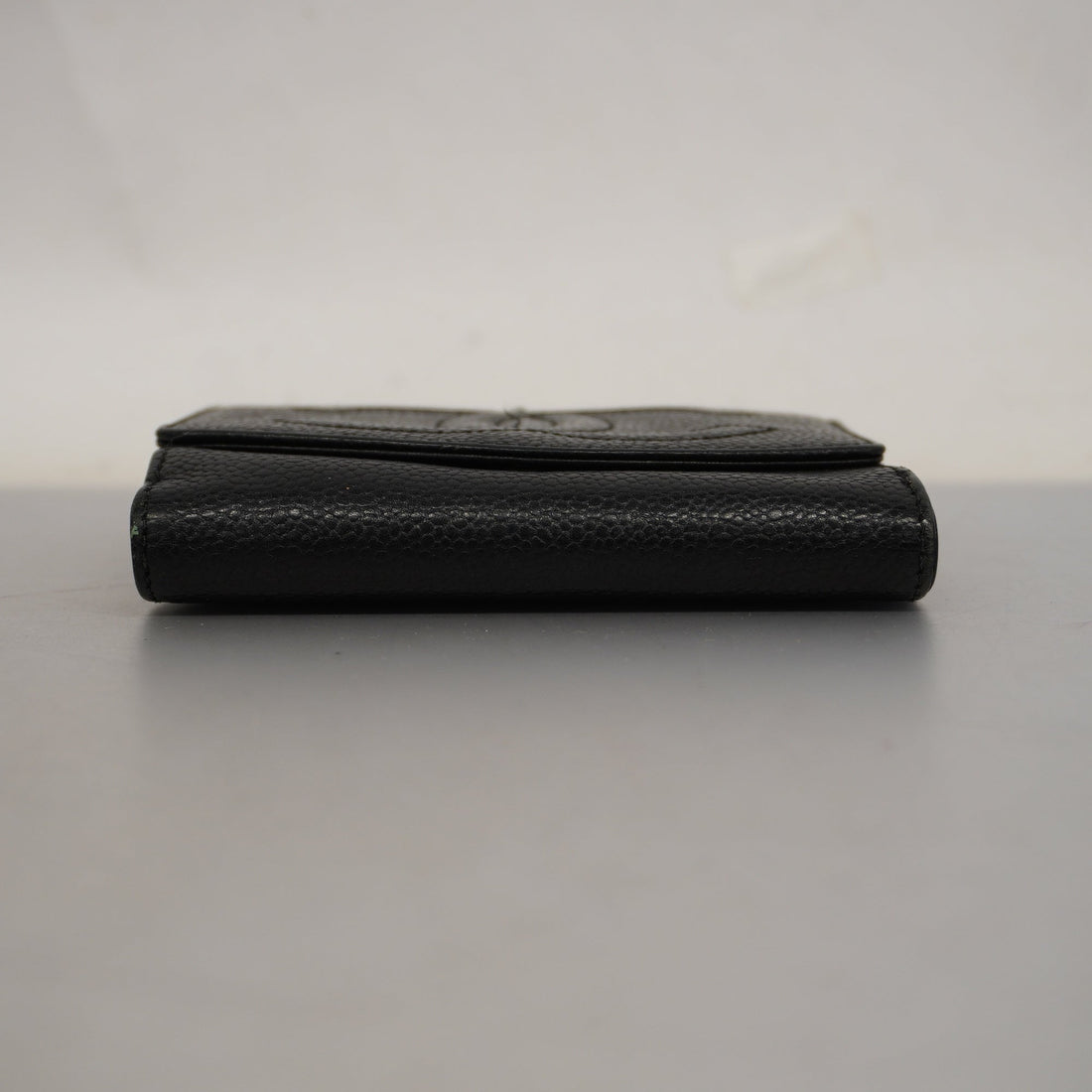 ChanelAuth  Gold Hardware Women's Caviar Leather Wallet [bi-fold] Black